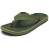OLUKAI Pili Men’s Leather Sandals, Sleek & Versatile Design, Comfortable & Waterproof Straps, Arch Support & Everyday Wear(Desert Moss/Deep Green)