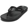OLUKAI Pili Men’s Leather Sandals, Sleek & Versatile Design, Comfortable & Waterproof Straps, Arch Support & Everyday Wear(Lava Rock/Lava Rock)