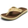 OLUKAI Pili Men’s Leather Sandals, Sleek & Versatile Design, Comfortable & Waterproof Straps, Arch Support & Everyday Wear(Toasted Coconut/Tan)