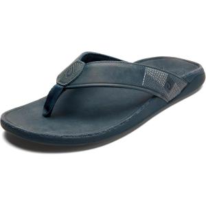 OLUKAI Tuahine Men’s Waterproof Leather Sandals, Versatile Beach Flip Flops, Arch Support & Comfort Fit, Lightweight & Durable, Enhanced Grip & Traction(Lagoon/Lagoon)