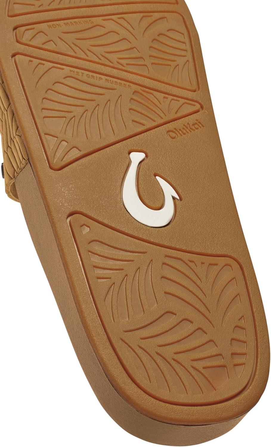 image:imageOLUKAI Kipea Pono Womens Leather Slide Sandal Elevated Everyday Slide AllDay Comfort amp WearSaharaCrosshatch