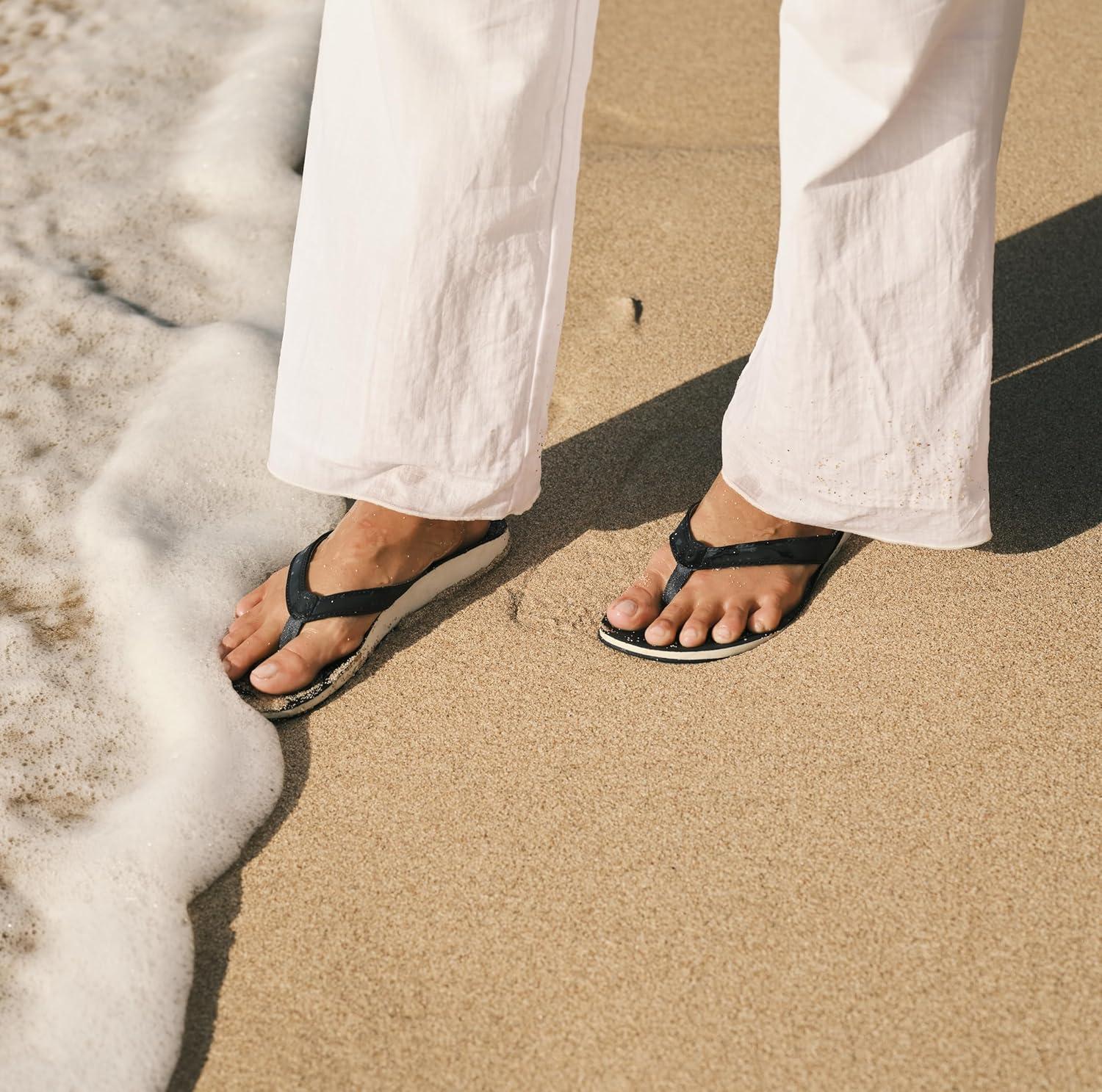 image:imageOLUKAI Southshore Womens Everyday Leather Sandals FullGrain Leather NonMarking Rubber Traction Pads amp Compression Molded FootbedMood IndigoMood Indigo
