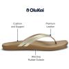OLUKAI Ho’opio Hui Women’s Leather Sandals, Flip Flops for Everyday Wear, Arch Support & Comfort Fit(Bubbly/Sahara)