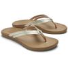 OLUKAI Ho’opio Hui Women’s Leather Sandals, Flip Flops for Everyday Wear, Arch Support & Comfort Fit(Bubbly/Sahara)