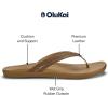 OLUKAI Ho’opio Hui Women’s Leather Sandals, Flip Flops for Everyday Wear, Arch Support & Comfort Fit(Sahara/Sahara)