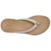 OLUKAI Ho’opio Hui Women’s Leather Sandals, Flip Flops for Everyday Wear, Arch Support & Comfort Fit(Tapa/Warm Sand)