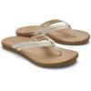 OLUKAI Ho’opio Hui Women’s Leather Sandals, Flip Flops for Everyday Wear, Arch Support & Comfort Fit(Tapa/Warm Sand)