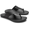 OLUKAI Ho’opio Mele Women’s Leather Flip-Flop Sandal, Premium Full-Grain Leather, Comfortable Arch Support for Everyday Style(Black/Black)