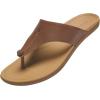 OLUKAI Ho’opio Mele Women’s Leather Flip-Flop Sandal, Premium Full-Grain Leather, Comfortable Arch Support for Everyday Style(Toffee/Warm Sand)