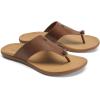 OLUKAI Ho’opio Mele Women’s Leather Flip-Flop Sandal, Premium Full-Grain Leather, Comfortable Arch Support for Everyday Style(Toffee/Warm Sand)