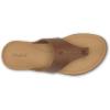OLUKAI Ho’opio Mele Women’s Leather Flip-Flop Sandal, Premium Full-Grain Leather, Comfortable Arch Support for Everyday Style(Toffee/Warm Sand)
