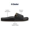 OLUKAI Kipe’a Pono Women’s Leather Slide Sandal, Elevated Everyday Slide, All-Day Comfort & Wear(Black/Weave)