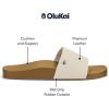 OLUKAI Kipe’a Pono Women’s Leather Slide Sandal, Elevated Everyday Slide, All-Day Comfort & Wear(Tapa/Crosshatch)