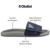 OLUKAI Men’s Ulele Slide Sandals, Everyday Water-Friendly Shoes, Superior Traction on Wet Surfaces, All-Day Comfort & Arch Support(Blue Depth/Charcoal)