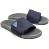 OLUKAI Men’s Ulele Slide Sandals, Everyday Water-Friendly Shoes, Superior Traction on Wet Surfaces, All-Day Comfort & Arch Support(Blue Depth/Charcoal)