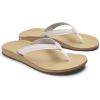 OLUKAI Southshore Women’s Everyday Leather Sandals, Full-Grain Leather, Non-Marking Rubber Traction Pads & Compression Molded Footbed(Bright White/Warm Sand)