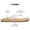 OLUKAI Southshore Women’s Everyday Leather Sandals, Full-Grain Leather, Non-Marking Rubber Traction Pads & Compression Molded Footbed(Bright White/Warm Sand)