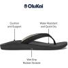 OLUKAI Southshore Women’s Everyday Leather Sandals, Full-Grain Leather, Non-Marking Rubber Traction Pads & Compression Molded Footbed(Lava Rock/Lava Rock)
