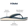 OLUKAI Southshore Women’s Everyday Leather Sandals, Full-Grain Leather, Non-Marking Rubber Traction Pads & Compression Molded Footbed(Mood Indigo/Mood Indigo)
