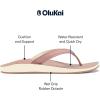OLUKAI Southshore Women’s Everyday Leather Sandals, Full-Grain Leather, Non-Marking Rubber Traction Pads & Compression Molded Footbed(Soft Pink/Soft Pink)