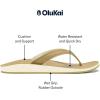 OLUKAI Southshore Women’s Everyday Leather Sandals, Full-Grain Leather, Non-Marking Rubber Traction Pads & Compression Molded Footbed(Toastd Coconut/Tostd Coconut)
