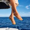 OLUKAI Southshore Women’s Everyday Leather Sandals, Full-Grain Leather, Non-Marking Rubber Traction Pads & Compression Molded Footbed(Toffee/Toffee)