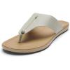 OLUKAI Ho’opio Mele Women’s Leather Flip-Flop Sandal, Premium Full-Grain Leather, Comfortable Arch Support for Everyday Style(Tapa/Warm Sand)