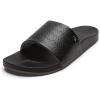OLUKAI Kipe’a Pono Women’s Leather Slide Sandal, Elevated Everyday Slide, All-Day Comfort & Wear(Black/Weave)