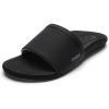 OLUKAI Men’s Ulele Slide Sandals, Everyday Water-Friendly Shoes, Superior Traction on Wet Surfaces, All-Day Comfort & Arch Support(Black/Black)