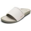 OLUKAI Men’s Ulele Slide Sandals, Everyday Water-Friendly Shoes, Superior Traction on Wet Surfaces, All-Day Comfort & Arch Support(Bright White/Tapa)