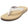 OLUKAI Southshore Women’s Everyday Leather Sandals, Full-Grain Leather, Non-Marking Rubber Traction Pads & Compression Molded Footbed(Bright White/Warm Sand)