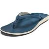 OLUKAI Southshore Women’s Everyday Leather Sandals, Full-Grain Leather, Non-Marking Rubber Traction Pads & Compression Molded Footbed(Mood Indigo/Mood Indigo)