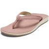 OLUKAI Southshore Women’s Everyday Leather Sandals, Full-Grain Leather, Non-Marking Rubber Traction Pads & Compression Molded Footbed(Soft Pink/Soft Pink)