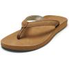 OLUKAI Southshore Women’s Everyday Leather Sandals, Full-Grain Leather, Non-Marking Rubber Traction Pads & Compression Molded Footbed(Toffee/Toffee)
