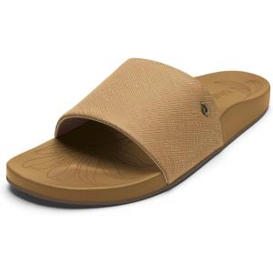 OLUKAI Kipe’a Pono Women’s Leather Slide Sandal, Elevated Everyday Slide, All-Day Comfort & Wear(Sahara/Weave)