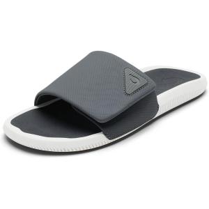 OLUKAI Men’s Ulele Slide Sandals, Everyday Water-Friendly Shoes, Superior Traction on Wet Surfaces, All-Day Comfort & Arch Support(Rock/Rock)