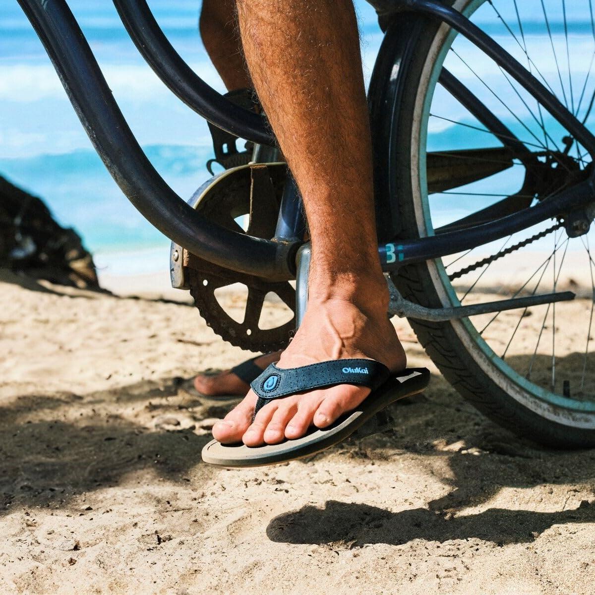 image:imageOLUKAI Kii Mens Beach Sandals QuickDry FlipFlop Slides Water Resistant amp Lightweight Compression Molded Footbed amp UltraSoft Comfort FitLava RockBold Blue