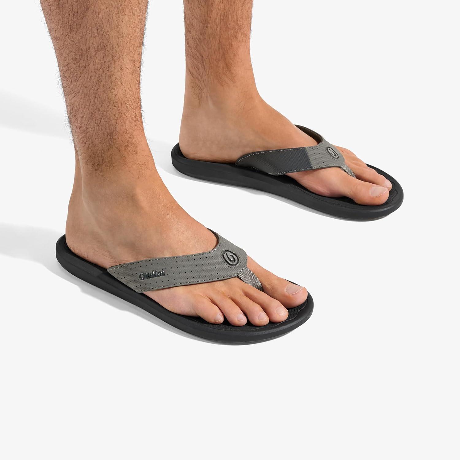 image:imageOLUKAI Kii Mens Beach Sandals QuickDry FlipFlop Slides Water Resistant amp Lightweight Compression Molded Footbed amp UltraSoft Comfort FitRockLava Rock