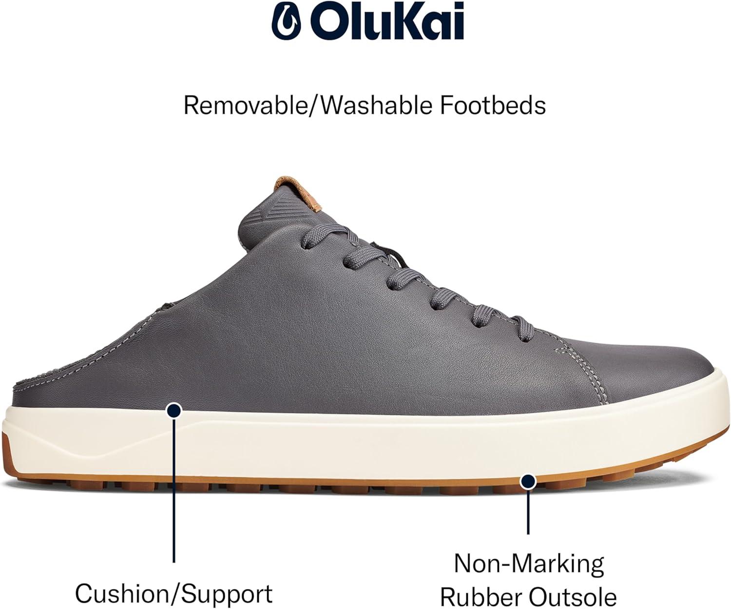 image:imageOLUKAI Waialae Mens Golf Shoes Spikeless Golf Shoes Supple FullGrain Leather amp Contoured Footbed Waterproof amp StainResistantStoneStone