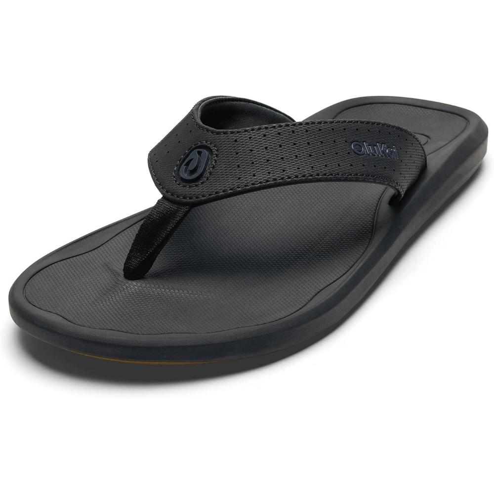 image:imageOLUKAI Kii Mens Beach Sandals QuickDry FlipFlop Slides Water Resistant amp Lightweight Compression Molded Footbed amp UltraSoft Comfort FitLava RockLava Rock