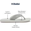 OLUKAI Ki’i Men’s Beach Sandals, Quick-Dry Flip-Flop Slides, Water Resistant & Lightweight, Compression Molded Footbed & Ultra-Soft Comfort Fit(Ash/Sterling)