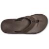 OLUKAI Ki’i Men’s Beach Sandals, Quick-Dry Flip-Flop Slides, Water Resistant & Lightweight, Compression Molded Footbed & Ultra-Soft Comfort Fit(Dark Java/Dark Java)