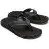 OLUKAI Men’s Akeu Beach Sandals, Water-Resistant Flip-Flops for Casual Wear, Wet Grip Rubber Outsole, All-Day Comfort & Arch Support(Black/Black)