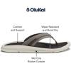 OLUKAI Men’s Akeu Beach Sandals, Water-Resistant Flip-Flops for Casual Wear, Wet Grip Rubber Outsole, All-Day Comfort & Arch Support(Mustang/Dk Java)