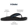 OLUKAI Ohana Palua Men’s Water Friendly Sandals, Everyday Flip Flops, Arch Support & Comfort Fit, Lightweight & Durable, Enhanced Grip & Traction(Black/Slate Blue)