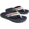 OLUKAI Ohana Palua Men’s Water Friendly Sandals, Everyday Flip Flops, Arch Support & Comfort Fit, Lightweight & Durable, Enhanced Grip & Traction(Bright White/Ame)