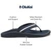 OLUKAI Ohana Palua Men’s Water Friendly Sandals, Everyday Flip Flops, Arch Support & Comfort Fit, Lightweight & Durable, Enhanced Grip & Traction(Mood Indigo/Pale Ocean)