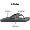 OLUKAI Ohana Palua Men’s Water Friendly Sandals, Everyday Flip Flops, Arch Support & Comfort Fit, Lightweight & Durable, Enhanced Grip & Traction(Tradewind Grey/Seagreen)