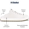 OLUKAI Wai’alae Men’s Golf Shoes, Spikeless Golf Shoes, Supple Full-Grain Leather & Contoured Footbed, Waterproof & Stain-Resistant(White/Tan)