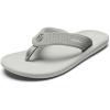 OLUKAI Ki’i Men’s Beach Sandals, Quick-Dry Flip-Flop Slides, Water Resistant & Lightweight, Compression Molded Footbed & Ultra-Soft Comfort Fit(Ash/Sterling)